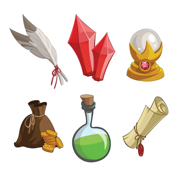 Iconos de juego mágico — Vector de stock
