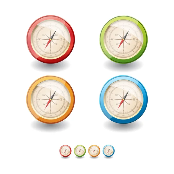 Compass Icons for user interface — Stock Vector