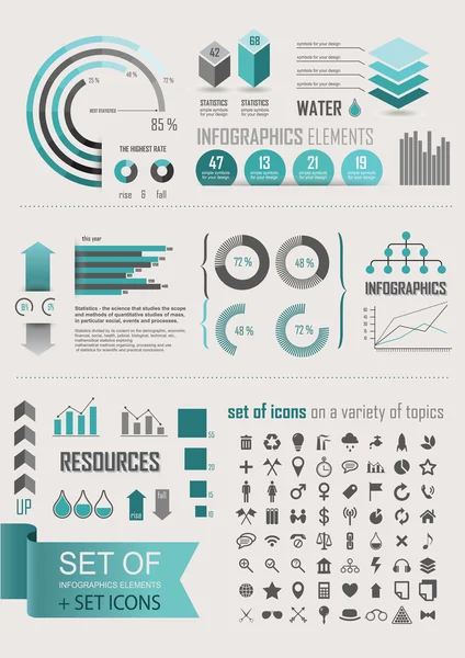 Statistiche, grafici e grafici — Vettoriale Stock