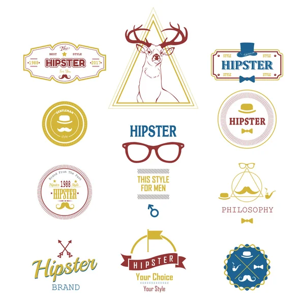 Conjunto de logotipos vintage hipster — Archivo Imágenes Vectoriales