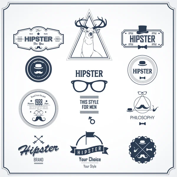 Set of hipster vintage Logos — Stock Vector
