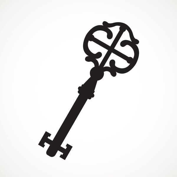Vintage key silhouette