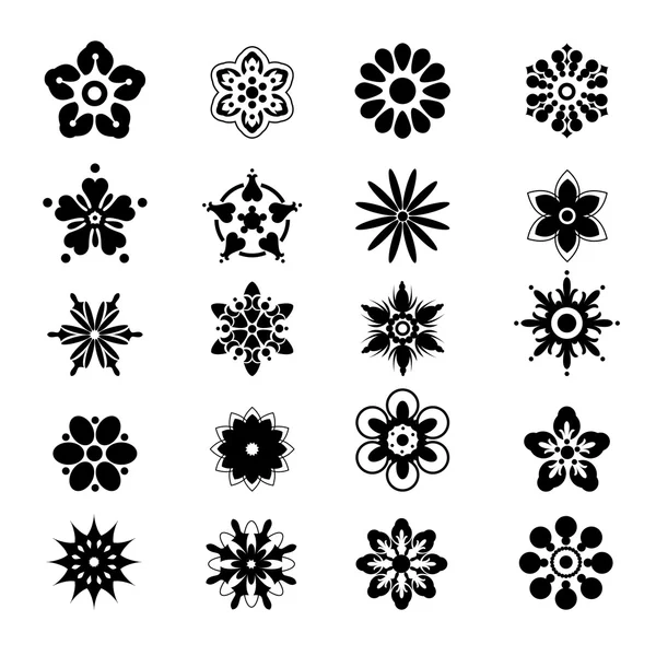 Flower Pattern Designs Solid Icons Stock Vector Image by ©prosymbols ...