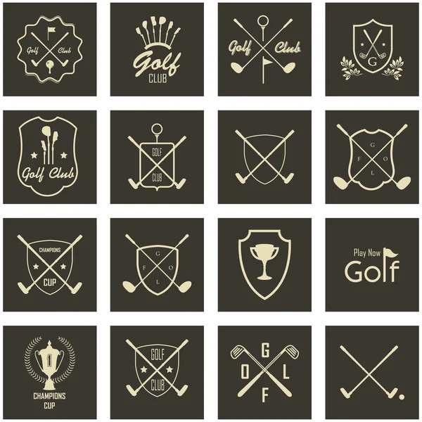 Set of vintage golf labels — Stock Vector