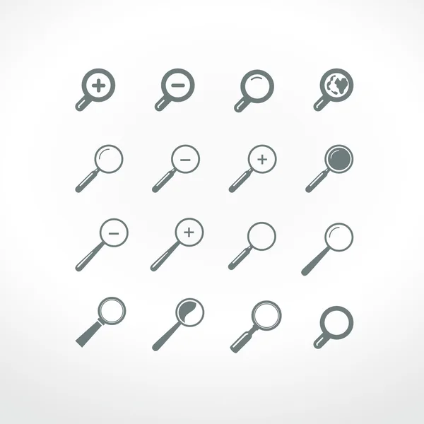 Set met zoek pictogram. — Stockvector