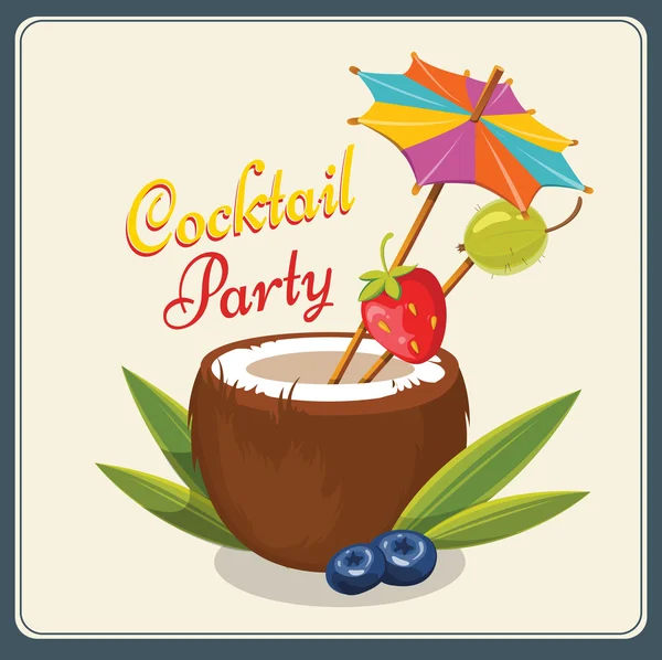 Cocktail party affisch. — Stock vektor