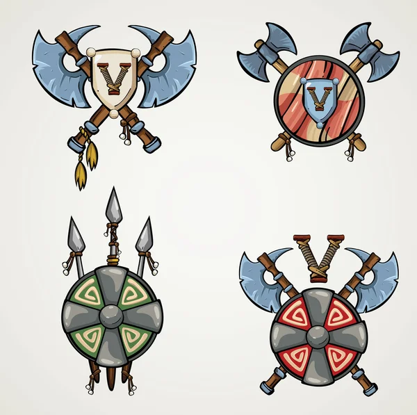 Dibujos animados armas medievales . — Vector de stock