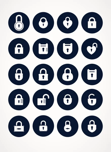 Set of locks icons — Stock Vector