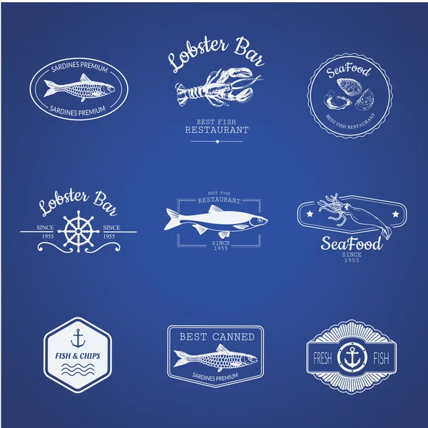 Logotipo para restaurante de pescado o mercado de pescado — Vector de stock