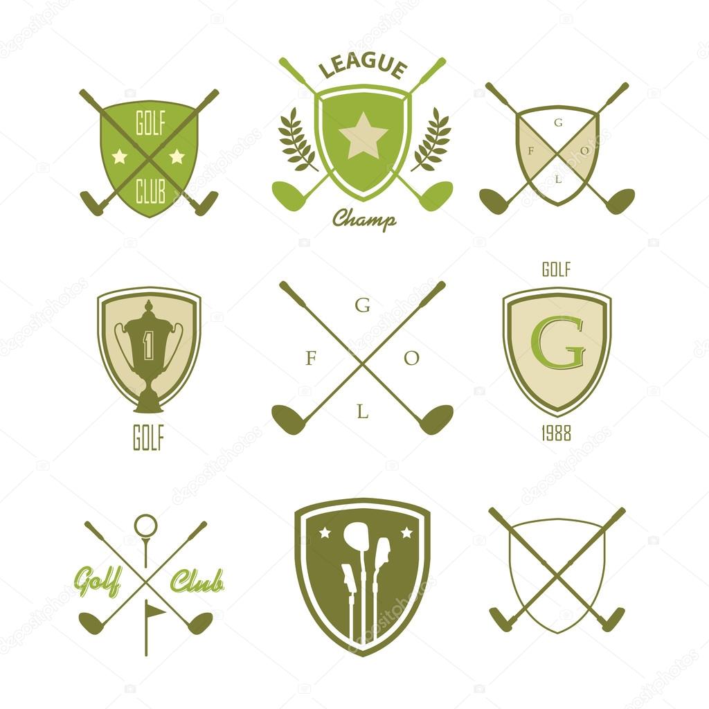 Golf Set of labels and Icons