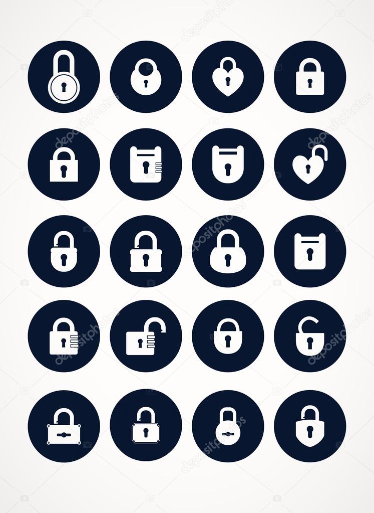 Set of locks icons