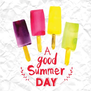 Vektör çizim dondurma bir sopa ile.