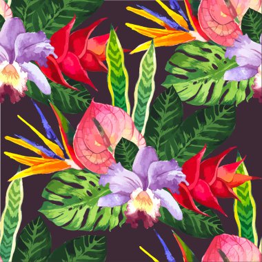 Vektör çizim suluboya çiçekli.