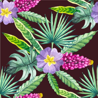 Vektör çizim suluboya çiçekli.