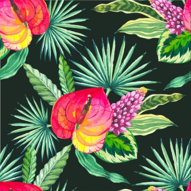 Vektör çizim suluboya çiçekli.