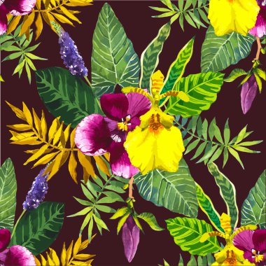 Vektör çizim suluboya çiçekli.