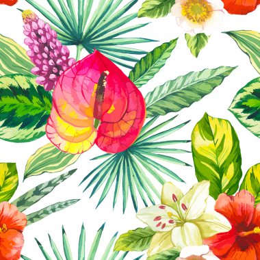 Vektör çizim suluboya çiçekli.