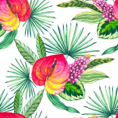 Vektör çizim suluboya çiçekli. 