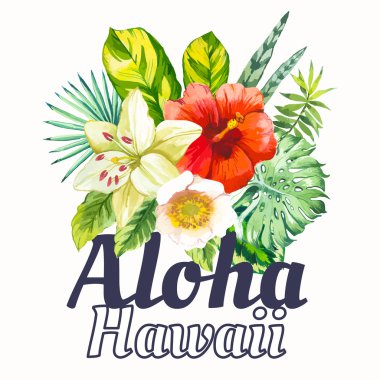 Vektör çizim suluboya çiçekli.