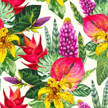 Vektör çizim suluboya çiçekli.