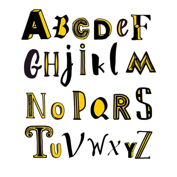 Handgezeichnetes Alphabet. — Stockvektor