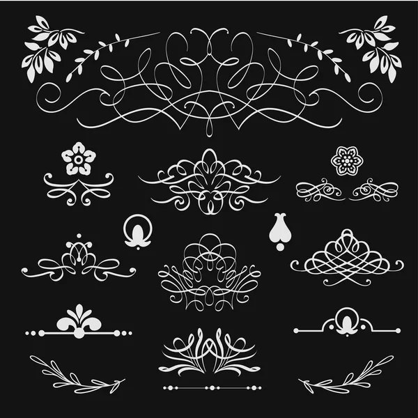 Kaligrafik tasarım ögeleri kümesi.