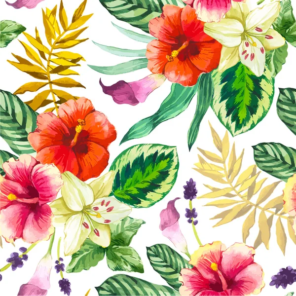 Vektorillustration mit Aquarellblumen. — Stockvektor