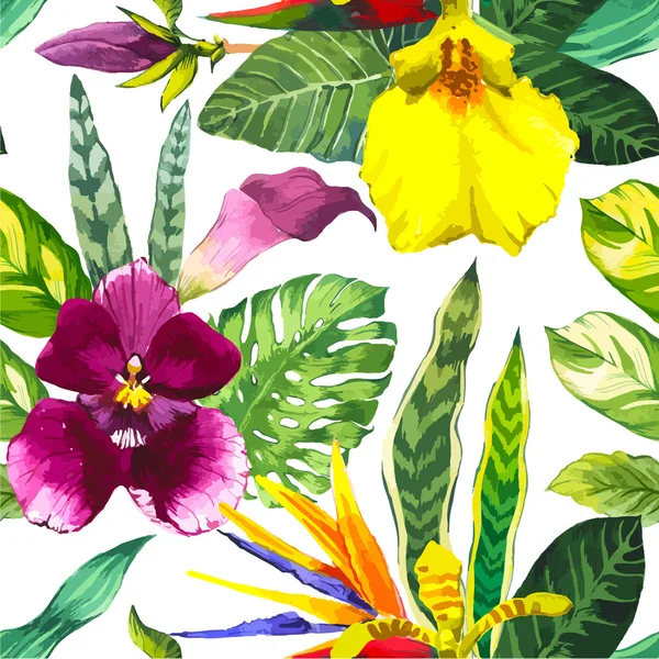 Векторні ілюстрації з акварельними квітами . — стоковий вектор