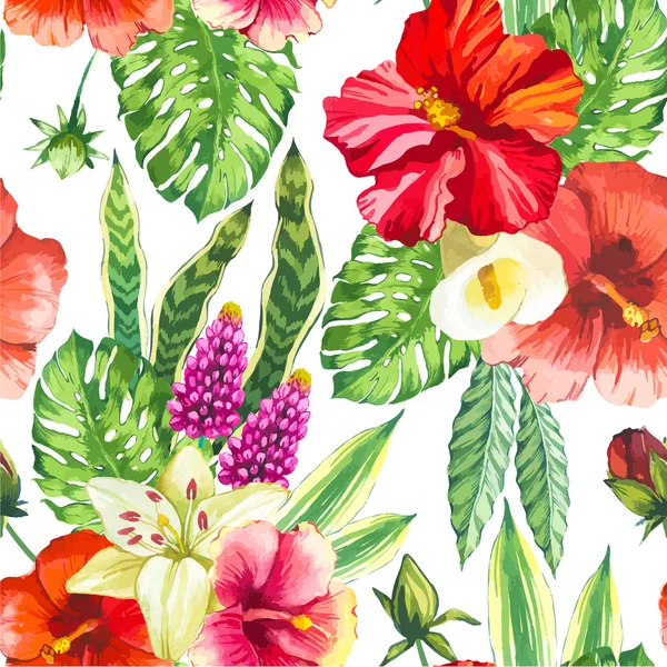 Ilustración vectorial con flores de acuarela . — Vector de stock