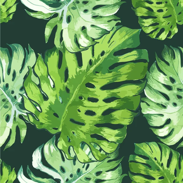 Векторная иллюстрация с тропическими листьями . — стоковый вектор