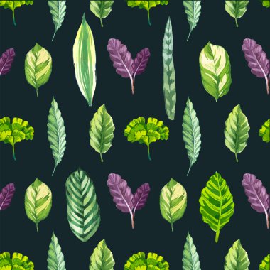 Tropikal yaprakları ile vektör illüstrasyon.