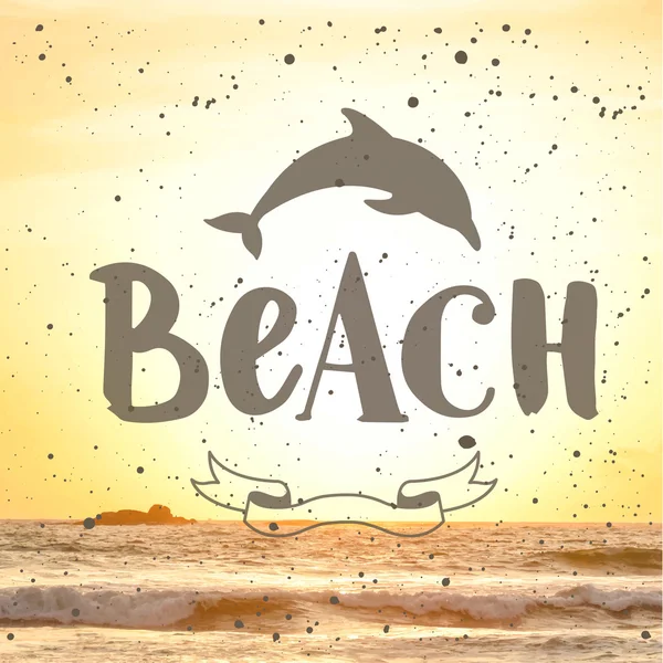 Ilustración vectorial de un paisaje de playa. — Vector de stock