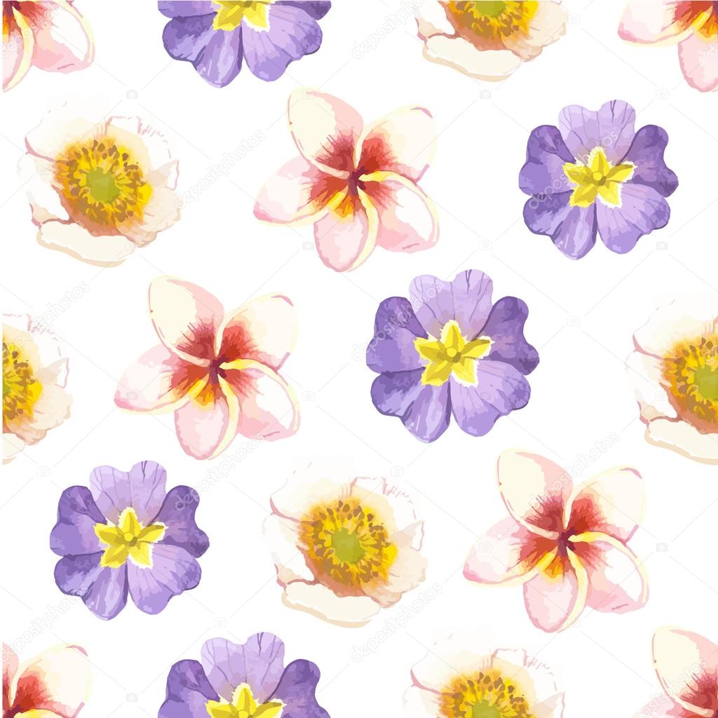 Vector illustration with seamless flower background.