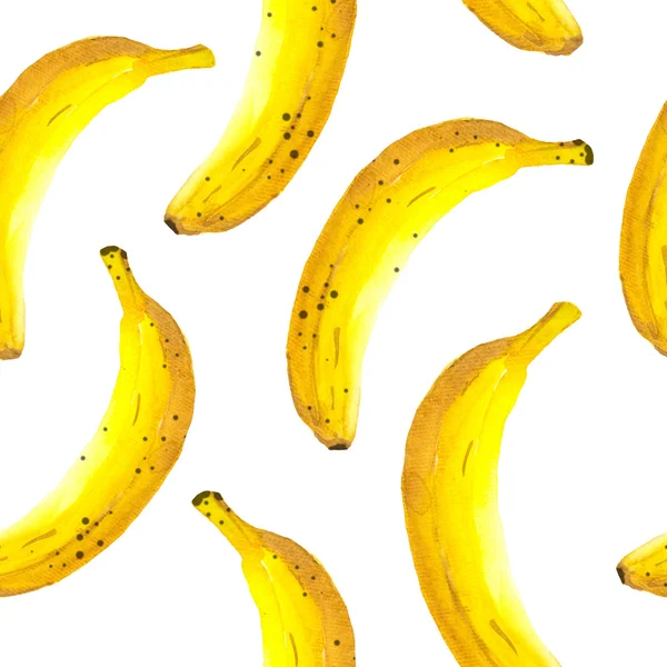 Aquarela desenhada à mão de bananas . — Fotografia de Stock