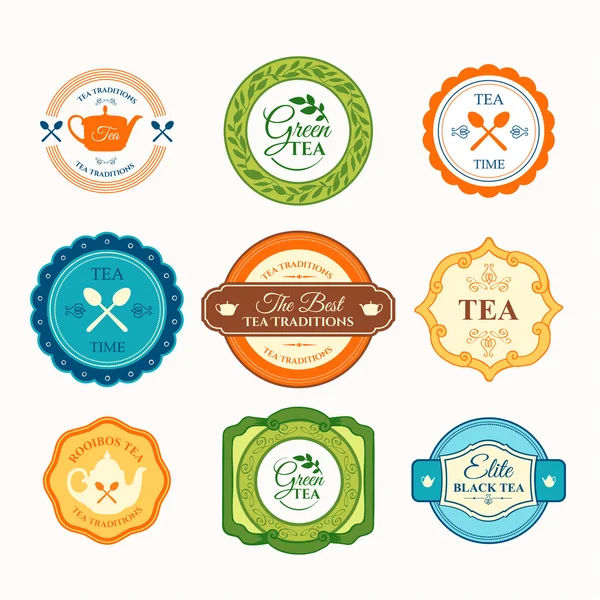 Vector Illustration with tea logo on white background. — Stock Vector