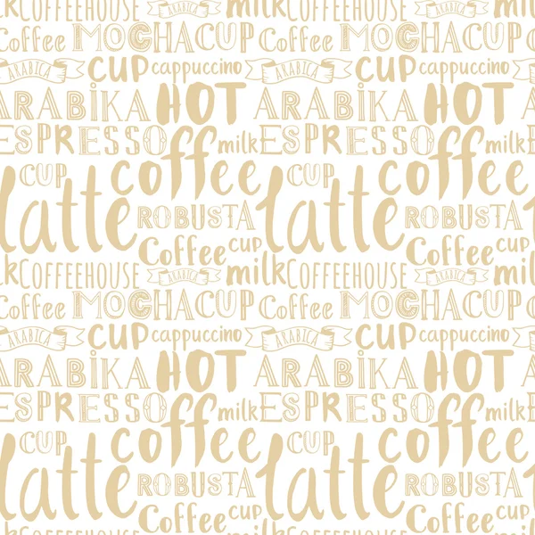 Modello di parole di caffè . — Vettoriale Stock