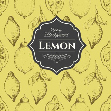 Çizilmiş kroki limon. Citrous deseni.
