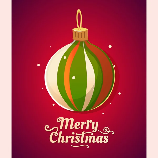 Vector εικονογράφηση με μπάλα χριστουγεννιάτικο δέντρο σε κόκκινο φόντο. — Διανυσματικό Αρχείο