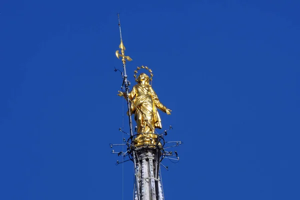 Milan Itálie Října 2019 Madonnina Symbol Města Vrcholu Duoma — Stock fotografie