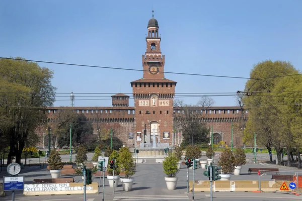 Italien Lombardei Mailand Verlassene Stadt Während Der Sperrung Wegen Der — Stockfoto