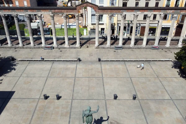 Italia Lombardía Milán Vistas Aéreas Con Dron Sobre Ciudad Columnas — Foto de Stock