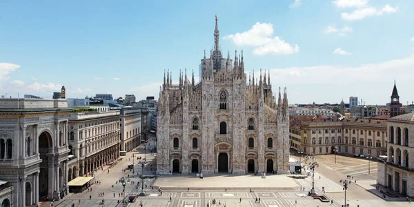 Italien Lombardiet Milano Luftudsigt Med Drone Byen Efter Afslutningen Lockdown - Stock-foto