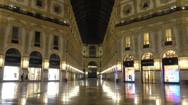 Europa Włochy Mediolan Listopad 2020 Katedra Duomo Galeria Vittorio Emanuele — Wideo stockowe