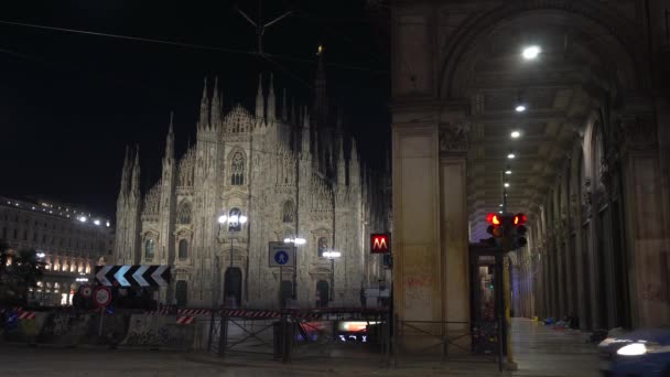 Europa Italia Milán Noviembre 2020 Catedral Del Duomo Galería Vittorio — Vídeos de Stock