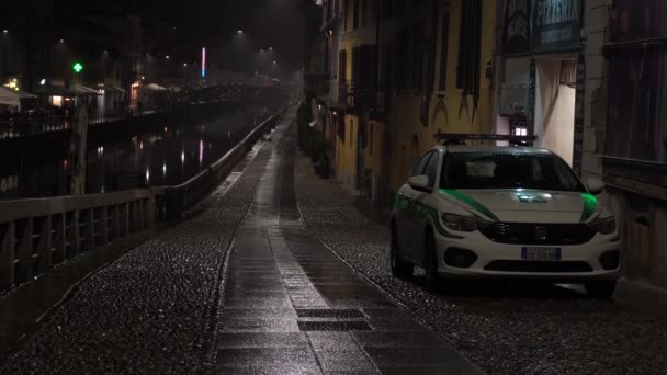 Ιταλία Circa 2019 Νυχτερινή Θέα Στην Πόλη — Αρχείο Βίντεο