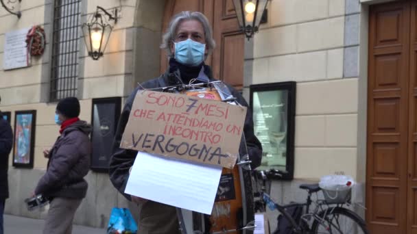 イタリア Circa 2019 イタリアの通りで抗議する人々 — ストック動画