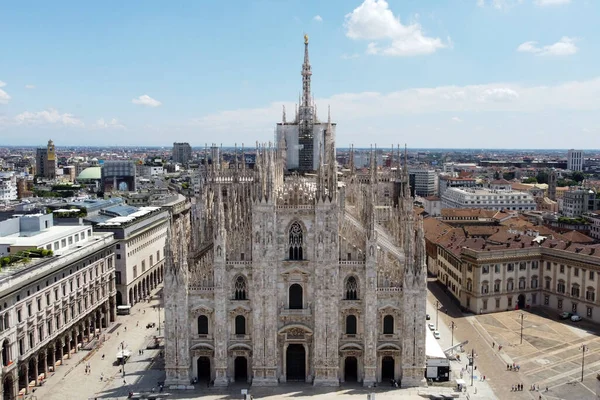 Milão Itália Abril 2020 Praça Catedral Duomo Centro Cidade Galeria — Fotografia de Stock