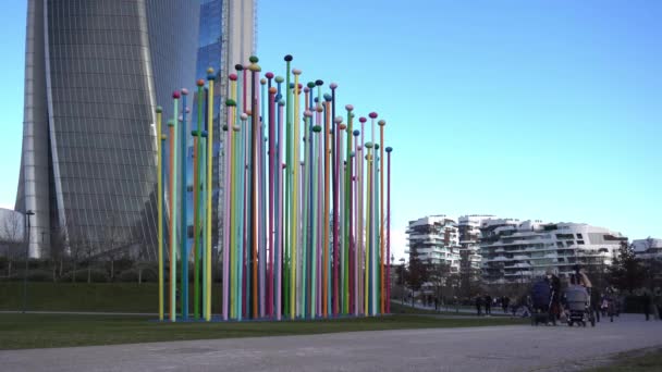 Italie Milan Janvier 2021 Installation Coloris Avec Les Trois Allianz — Video