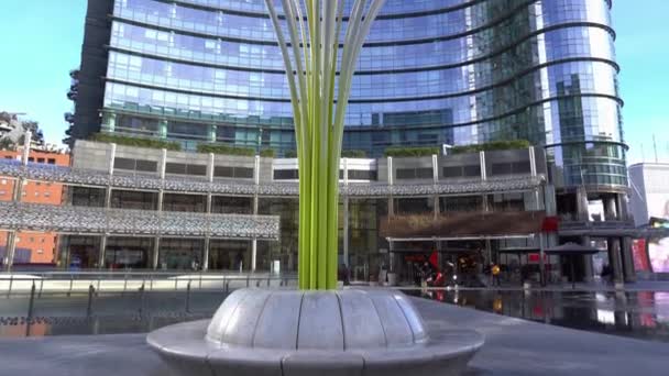 Europa Italien Milano Januari 2021 Gae Aulenti Torg Centrum Covid — Stockvideo