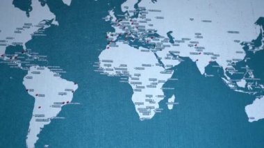 Ziyaret edilen başlıca yerlerin sahiplerinin olduğu dünya haritası - bir gezi planlayın